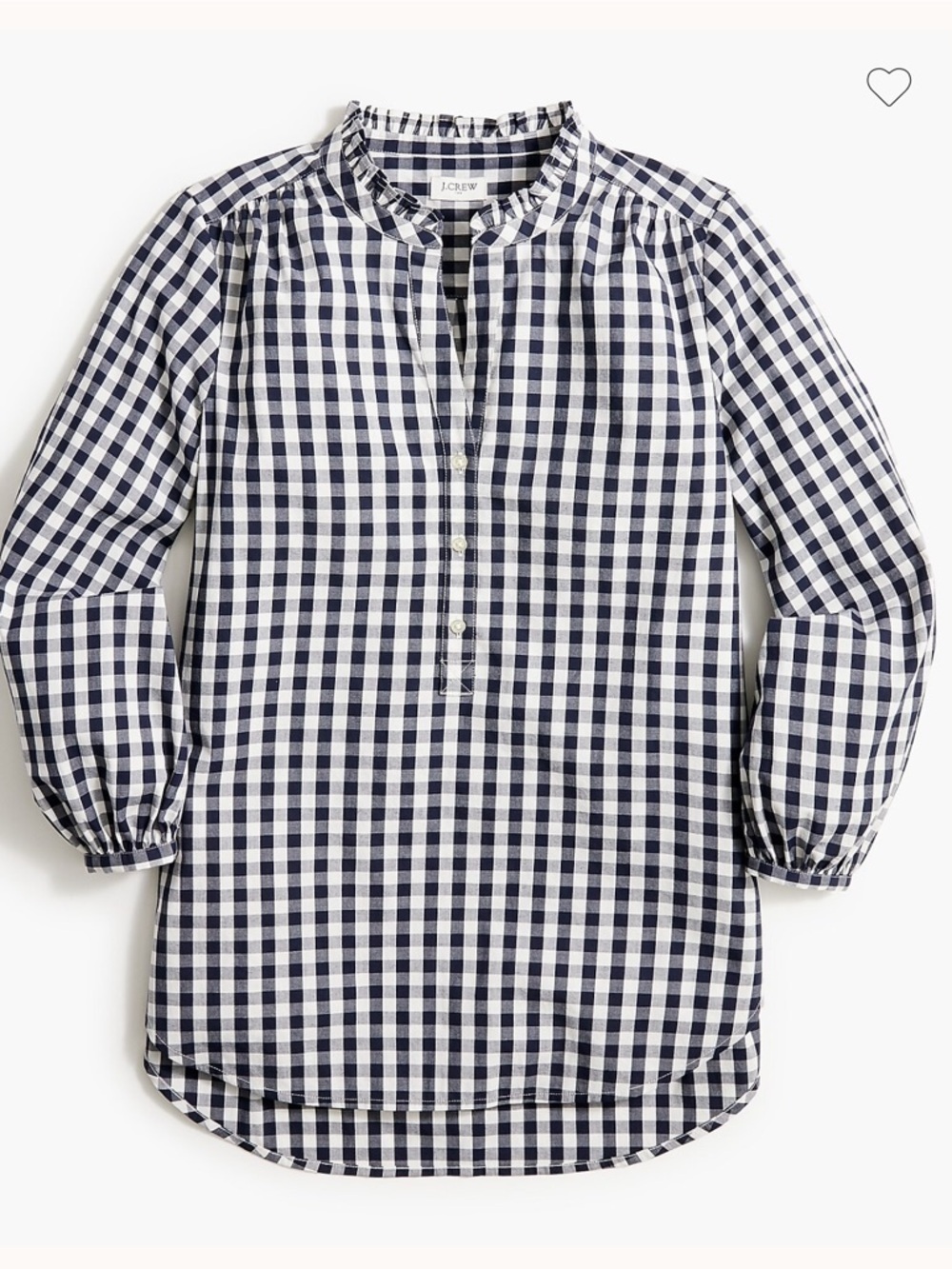 J.Crew Cotton Blend Ruffle Neck Poplin Tunic Classic Chic Feminine Minimalist - Picture 9 of 9